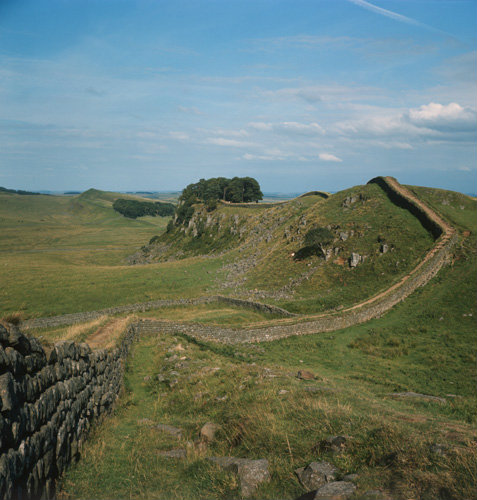 Hadrians wall near Housesteads Fort Northumberland