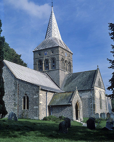 All Saints Anglican Parish Church, mainly Norman,  East Meon, Hampshire, England