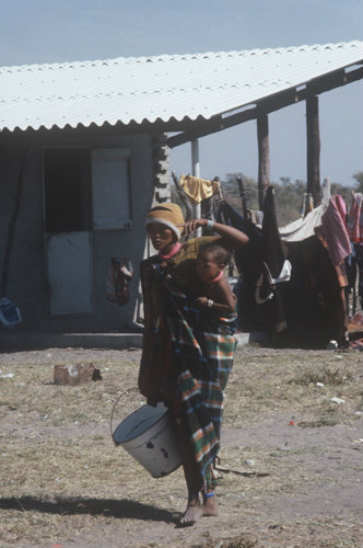 Kalahari Bushman modern bushman village Tsumkwe Namibia