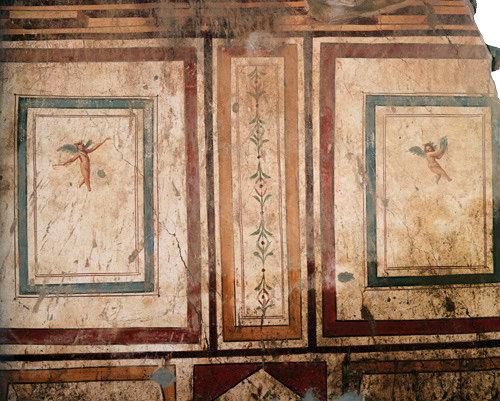 Turkey Ephesus Cherubs a mural in a Roman Villa