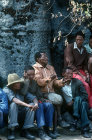 Kalahari Bushman meeting by Baobab tree Tsumkwe Namibia