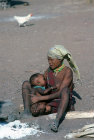 Kalahari Bushmen mother and child Tsumkwe Namibia