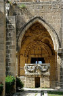 Bellapais Abbey, Roman sarcophagus in cloister, at entrance to the refectory, Northern Cyprus