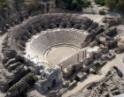 Israel, Beth Shean,  aerial view of theatre from the north east