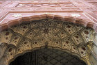 Badshahi Mosque, seventeenth century, painted design inside arch, Lahore, Pakistan